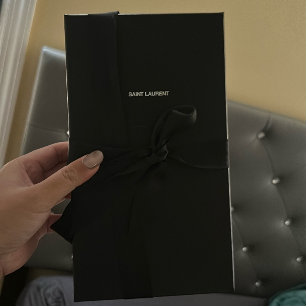 Saint Laurent Black Quilted Wallet with Gold Accents - Picture 3 of 9